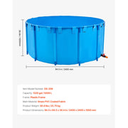 Bild in Galerie-Viewer laden, Amocart Canvas Fish Pond 448.8Gal Above Ground Fish Pond, Foldable PVC Koi Tank with Frame and Drain Valve for Aquaculture Blue
