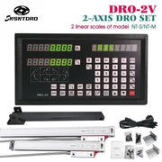 Load image into Gallery viewer, DRO-2V Professional Digital Readout  Display and 2 pieces Linear Glass Scale Encoder Grating Ruler For Lathe milling machines
