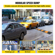 Bild in Galerie-Viewer laden, Amocart Rubber Speed Bump 2 Channel Speed Bump Hump 72.8x12.2x2.2 Garage Cable Ramp for Asphalt Concrete Gravel Driveway-6 FT
