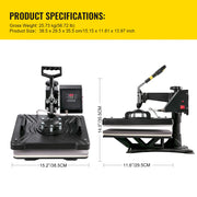 Charger l'image dans la visionneuse de galerie, Amocart Combo Heat Press Machine 5/6/8 in 1 30*38CM 38*38CM Muntifunctional Sublimation Printer Transfer Mug Hat Plate T-Shirt
