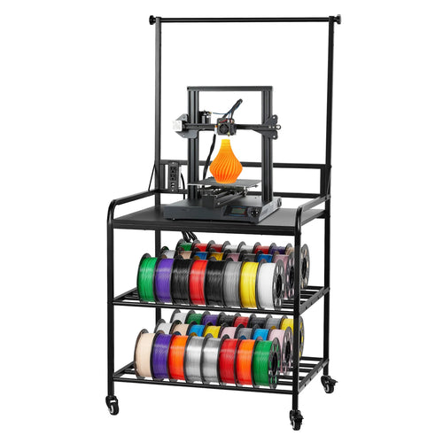 Amocart 3-Tier 3D Printer Filament Storage Rack with Wheels Filaments Organzied Printer Stand for 3D Printing Station Office