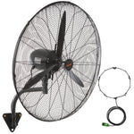 SucceBuy 4 Sizes Wall-Mount Misting Fan 3-speed IP44 Waterproof Oscillating Wall Fan Max. 9500 CFM Wall Mounted Fan for Home
