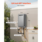 SucceBuy Gas Tankless Water Heater 5.3/ 8Gal Outdoor 191000 BTU Instant Hot Water Heater Smart Temperature Control Protections