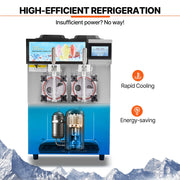 Charger l'image dans la visionneuse de galerie, Amocart Commercial Slushy Machine 12L Singal or Double Tanks Cool and Freeze Modes, Stainless Steel Margarita Smoothie Frozen Drink Maker Slushie Machine for Party Cafes Restaurants Bars Home
