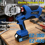 EZ-300 EZ-400 Electric Hydraulic Plier w Battery Handheld Rechargeable Cable Copper Aluminum Terminal Crimping Tool & 12Set Mold