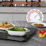 Amocart Electric Warming Tray 16.5"x 23.6"/11" Portable Tempered Glass Heating Tray with Temperature Control Perfect for Dinner