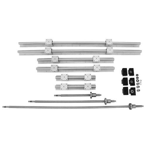SucceBuy Linear Rail Ballscrew x 3 RM1605-350mm 650mm 1050mm x 2 Linear Rail Support, 12 CNC Kit Linear Shaft Optical Axis DIY