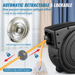 SucceBuy Retractable Extension Cord Reel 45 FT / 65 FT with Lighted Triple Tap Outlet 180° Swivel Bracket Heavy Duty Power Cord