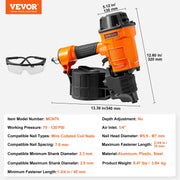 Bild in Galerie-Viewer laden, Amocart Coil Siding Nailer CN65 CN55 CN70 CN83 CN90 Pneumatic Siding Nail Gun Pallet Making Coil Nailer 70-120PSI Air Nailer
