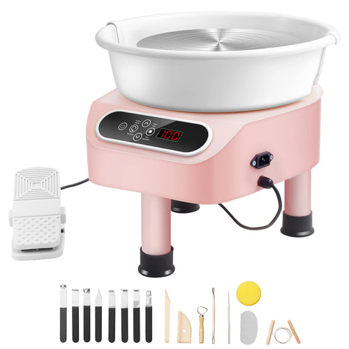 SucceBuy Pottery Wheel 11inch Pottery Forming Machine Direct Drive Ceramic Wheel 450W Electric Wheel for Pottery with Foot Pedal
