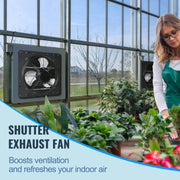 Bild in Galerie-Viewer laden, Amocart Shutter Exhaust Fan 12'' with Temperature Humidity Controller EC/AC-motor 940 CFM 10-Speed Adjustable Wall Mount Attic
