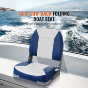 Bild in Galerie-Viewer laden, Amocart Boat Seat 18.9" Low Back Boat SeatFolding Boat Chair with Thickened Sponge Padding &amp; Hinge Fold-Down Boat Captain Chair
