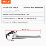 SucceBuy Pipe Wrench 18"Aluminum Straight Pipe Wrench Automatic Jaw Adjustment Adjustable Plumbing Wrench Easy to Carry for Pipe