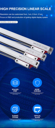 Load image into Gallery viewer, Ultra-accurate Dro NT800 3 Axis Kit AC90-260V &amp; 50-1000mm Linear Glass Scale Encoder Digital  Ruler for Lathe Milling Machines
