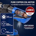 EZ-300 EZ-400 Electric Hydraulic Plier w Battery Handheld Rechargeable Cable Copper Aluminum Terminal Crimping Tool & 12Set Mold