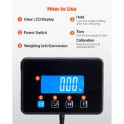 Load image into Gallery viewer, Amocart 440lbs/200kg Digital Postal Scale 0.35oz/3.5oz Dual Accuracy Weight Scale with Hold/Tare Function for Packages Postage
