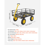 SucceBuy 1200Lbs Steel Garden Cart 2 in 1 Outdoor Metal Utility Wagon Yard Trailer w/ 13" All Terrain Tires Mesh Removable Sides