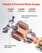 Bild in Galerie-Viewer laden, Amocart Deep Well Submersible Pump 1HP / 1.5HP / 2HP Output Power 230V/115V 31.7 GPM Flow for Industrial Irrigation &amp; Home Use
