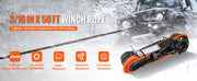 Load image into Gallery viewer, Amocart 8350/10000 lbs Synthetic Winch Rope 50ft Line String Cable Rope with Forged Winch Hook for ATV Car Outdoor Accessories
