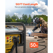 Charger l'image dans la visionneuse de galerie, Amocart 30-Amp 7500Watts / 50-Amp 12500 Watts Generator Extension Cord 50 Foot 250 Volts Heavy Duty Power Cable, NEMA 6-50P to 6-50R SWT Flexible Welder Extension Cord with Storage Bag for Generators
