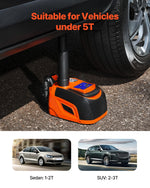 SucceBuy Electric Car Jack, 5T Adjustable Electric Scissor Jack Tire Changer with LED Light & Remote Controlfor Sedan SUV Truck