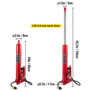 Bild in Galerie-Viewer laden, Amocart Hydraulic/Pneumatic Long Ram Jack 8 Tons/17363 lbs Capacity with Single Piston Pump &amp; Clevis Base Manual Cherry Picker

