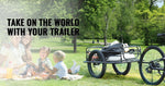 Amocart 275 lbs Bike Cargo Trailer Bicycle Wagon Cart Foldable Compact Storage with Universal Hitch 20" Wheels fits Most Bike