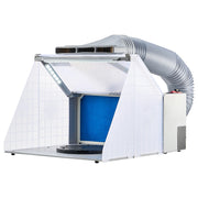 Load image into Gallery viewer, Amocart Airbrush Spray Booth Dual-Fans Portable Hobby Airbrush Paint Spray Booth Kit with LED Lights and Exhaust Extension Hose
