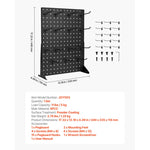 Amocart 1/2Sets Pegboard Display Stand 17x13in Tabletop Steel Peg Board Panel with 15 Hooks for Grocery Retail Jewelry Store