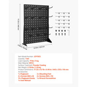 Charger l'image dans la visionneuse de galerie, Amocart 1/2Sets Pegboard Display Stand 17x13in Tabletop Steel Peg Board Panel with 15 Hooks for Grocery Retail Jewelry Store
