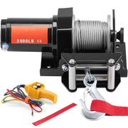 Charger l'image dans la visionneuse de galerie, Amocart 2000lbs Electric Car Winch ATV/UTV Steel Cable Winch with Wired Remote Control for Towing Off-Road Vehicle Jeep Truck
