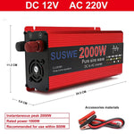 Pure Sine Inverter 1000W-3000W DC To AC 12V/24V To 110V/220V Car Power Inverter Portable Power Bank Converter Car Transformer