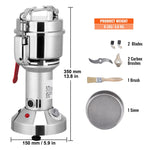 【Premium】Amocart 150-2500g Electric Grain Mill Grinder Commercial Swing Spice Grinders for Dry Herbs Grains Spices Cereals Coff