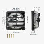 SucceBuy Shutter Exhaust Fan AC/ EC-motor 10-Speed Adjustable Wall Mount Attic Ventilation and Cooling for Greenhouses Garages