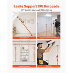 SucceBuy 2/4 Pack Cabinet Jack Support Pole 49-114in Steel Telescopic Support Rod Adjustable 3rd System for Lifting Drywall