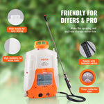 SucceBuy Battery Powered Backpack Sprayer Adjustable Pressure 4 Gallon Tank with 8/ 6 Nozzles 2 Wands for Weeding Spraying Cleaning