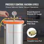 Amocart 3/5 Gal Upgraded Tempered Glass Lid Vacuum Degassing Chamber 304 Stainless Steel for Stabilizing Wood, Resin Degassing