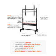 Charger l'image dans la visionneuse de galerie, Amocart Rolling TV Stand Mobile TV Cart Suit for Various Sizes TV Portable TV Stand with Wheels for Living Room Bedroom Office
