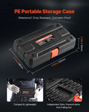 Charger l'image dans la visionneuse de galerie, Amocart Extra Long Allen Hex Bit Socket Set 18-Piece 3/8 inch Drive S2 Alloy Steel and Cr-V Steel Standard SAE and Metric
