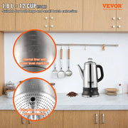 Charger l'image dans la visionneuse de galerie, Amocart 12-Cup Electric Percolator Coffee Pot 304 Stainless Steel Coffee Percolator with Keep Warm Function

