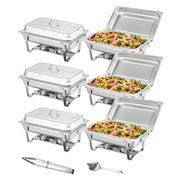 Bild in Galerie-Viewer laden, Amocart 8QT Rectangle Chafing Dish 2/4/6 Packs w/ Full Size Pans Buffet Catering Warmer Server Folding Stand Fuel Holder Tray
