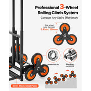 Charger l'image dans la visionneuse de galerie, Amocart 220LBS Stair Climbing Cart Folding Trolley Cart with Telescoping Handle &amp; Wheels Stair Climber Dolly for Home Warehouse
