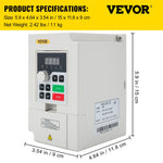 Amocart 2.2/3/4/7.5KW VFD Frequency Inverter 110V/220V 1/3P Input 3P Output Variable Frequency Drive CNC Motor Converter
