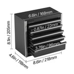 Amocart 5-Drawer 8.6in Metal Tool Box Red/Black Portable Small Tool Chest with PP Feet Pads for Garage Workshop Tools Storage