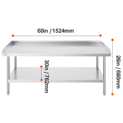Charger l'image dans la visionneuse de galerie, Amocart Stainless Steel Work Table Commercial Heavy Duty Food Prep Worktable with Adjustable Height for Restaurant Home Hotel
