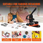 Amocart Button Maker 25/32/58 Pin Maker with Button Parts Ergonomic Arc Handle Punch Press Kit Button Maker Machine