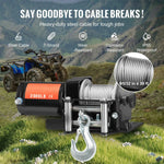 Amocart 2000lbs Electric Car Winch ATV/UTV Steel Cable Winch with Wired Remote Control for Towing Off-Road Vehicle Jeep Truck