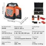 Amocart Laser Level 360 Degree Self Leveling Red Cross Line Laser 5 Rotation Speeds & 4 Scanning Angles Adjustment  Waterproof