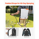 SucceBuy Battery Powered Backpack Sprayer 3.2Gal Powerful Electric 2Retractable Wands&5Nozzles Adjustable 0-90PSI 2 Hour Runtime