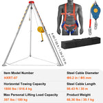 Amocart 1800/2600 lbs Confined Space Tripod Kit Winch Confined Space Rescue Tripod Fall Protection For  Confined Spaces